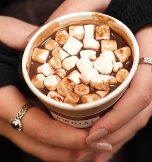Hot chocolate and festive drinks at the Banff Christmas Market