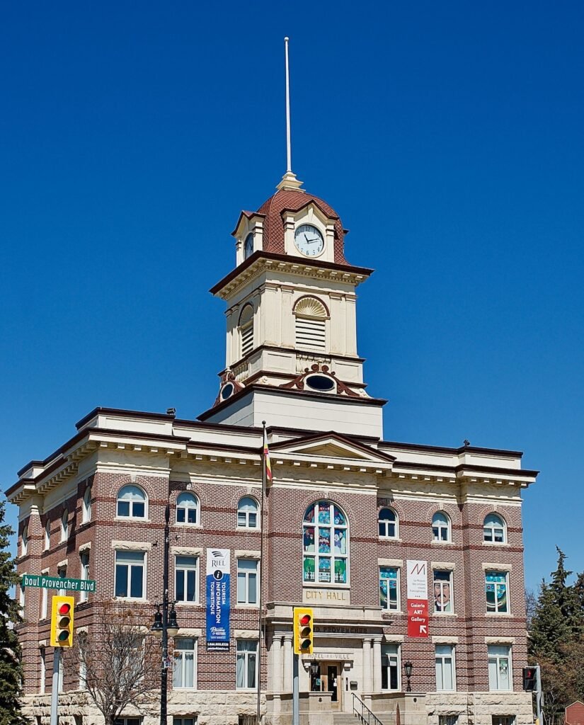 Lloydminster City Hall on the Alberta Saskatchewan border