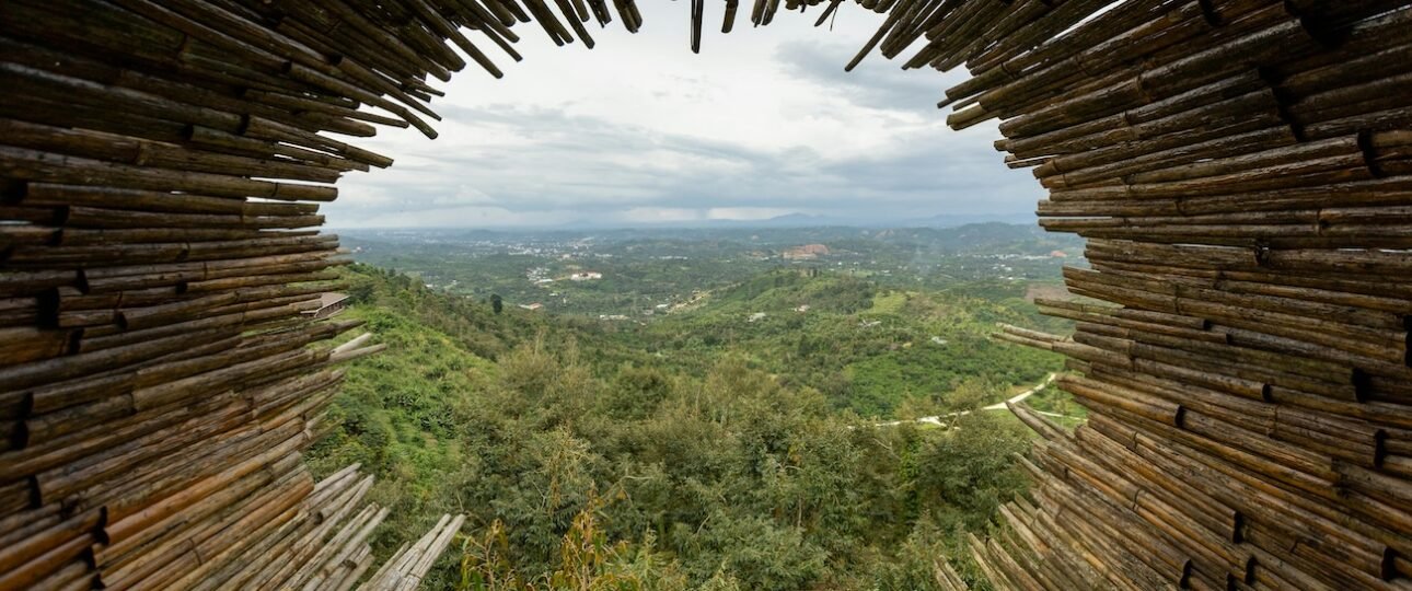 The vivid turquoise waters of Moraine Lake and the Valley of the Ten Peaks viewed from the Rockpile, Banff National Park, Alberta, Canada