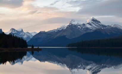 Maligne Lake with Spirit Island on a clear day during a 3-day Jasper itinerary in 2026