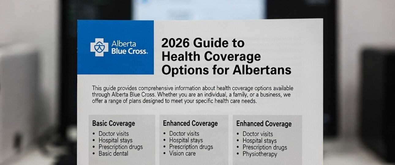 Alberta Blue Cross 2026 guide showing health coverage options for Albertans