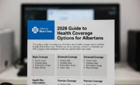 Alberta Blue Cross 2026 guide showing health coverage options for Albertans