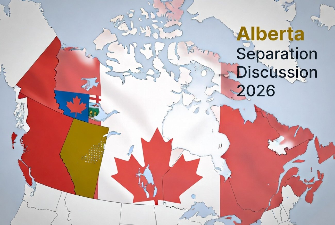 Map of Canada showing Alberta and the separation discussion 2025-2026