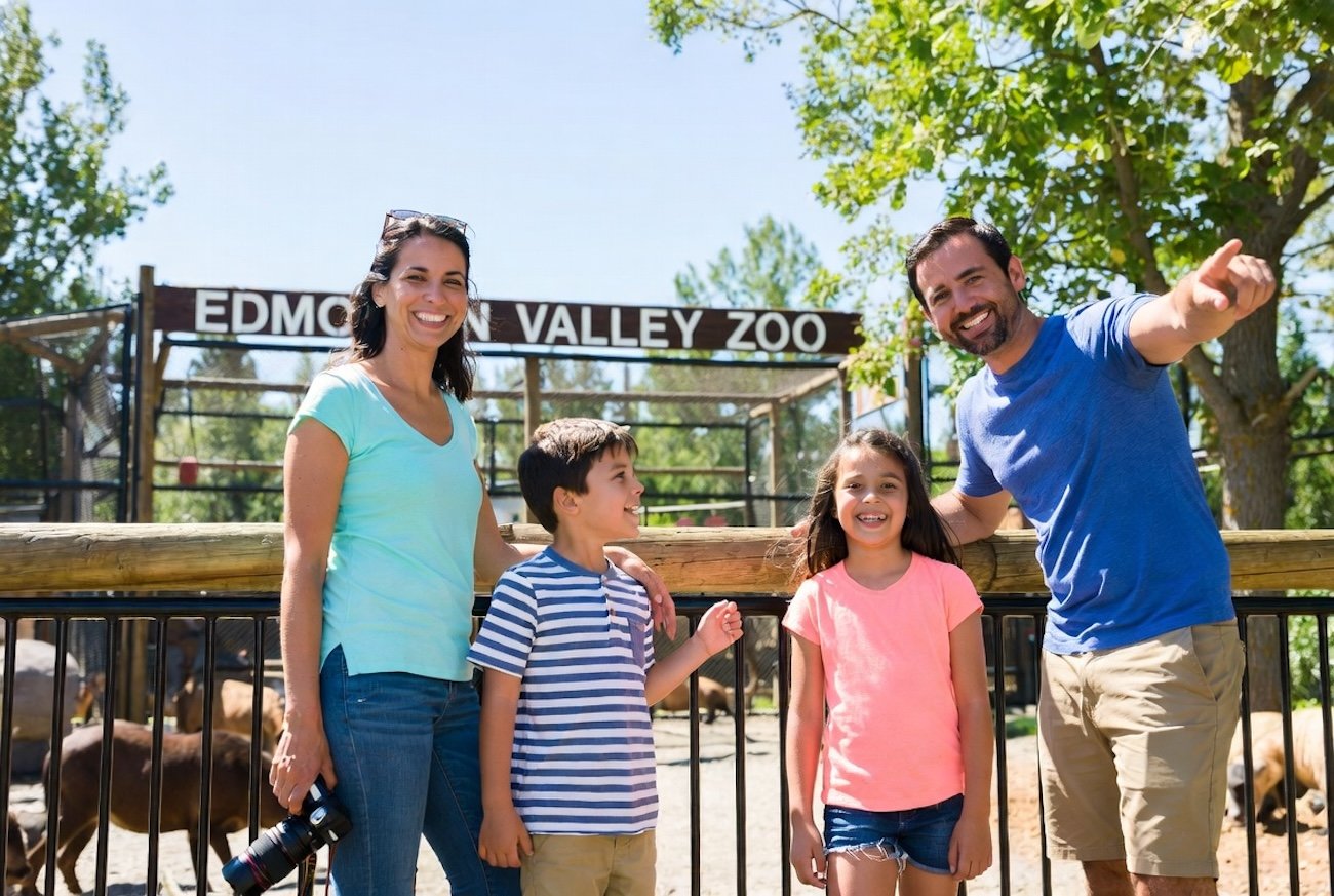Families visiting Edmonton Valley Zoo to see Lucy the elephant