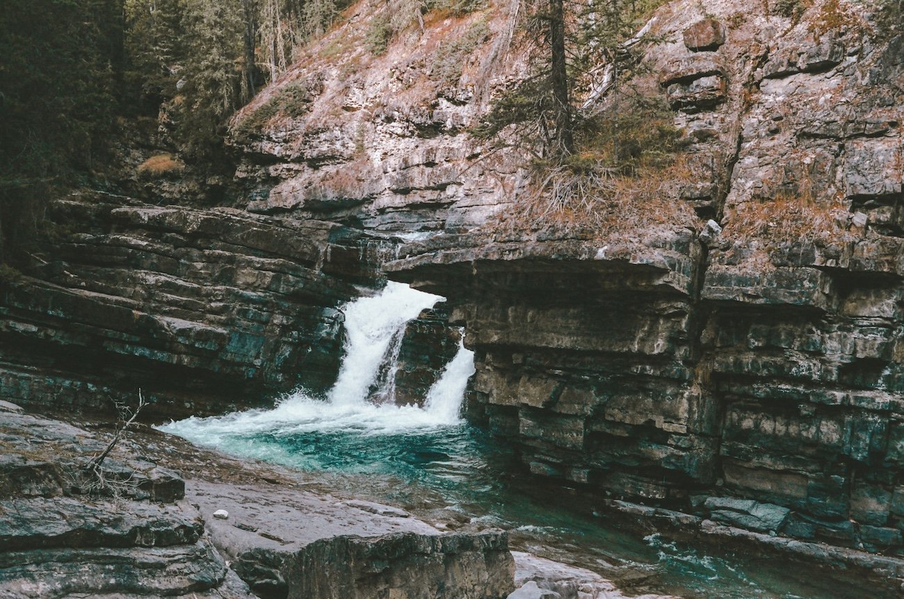 Lower Falls at Johnston Canyon, a key stop on Day 3 of a Banff 3 day itinerary