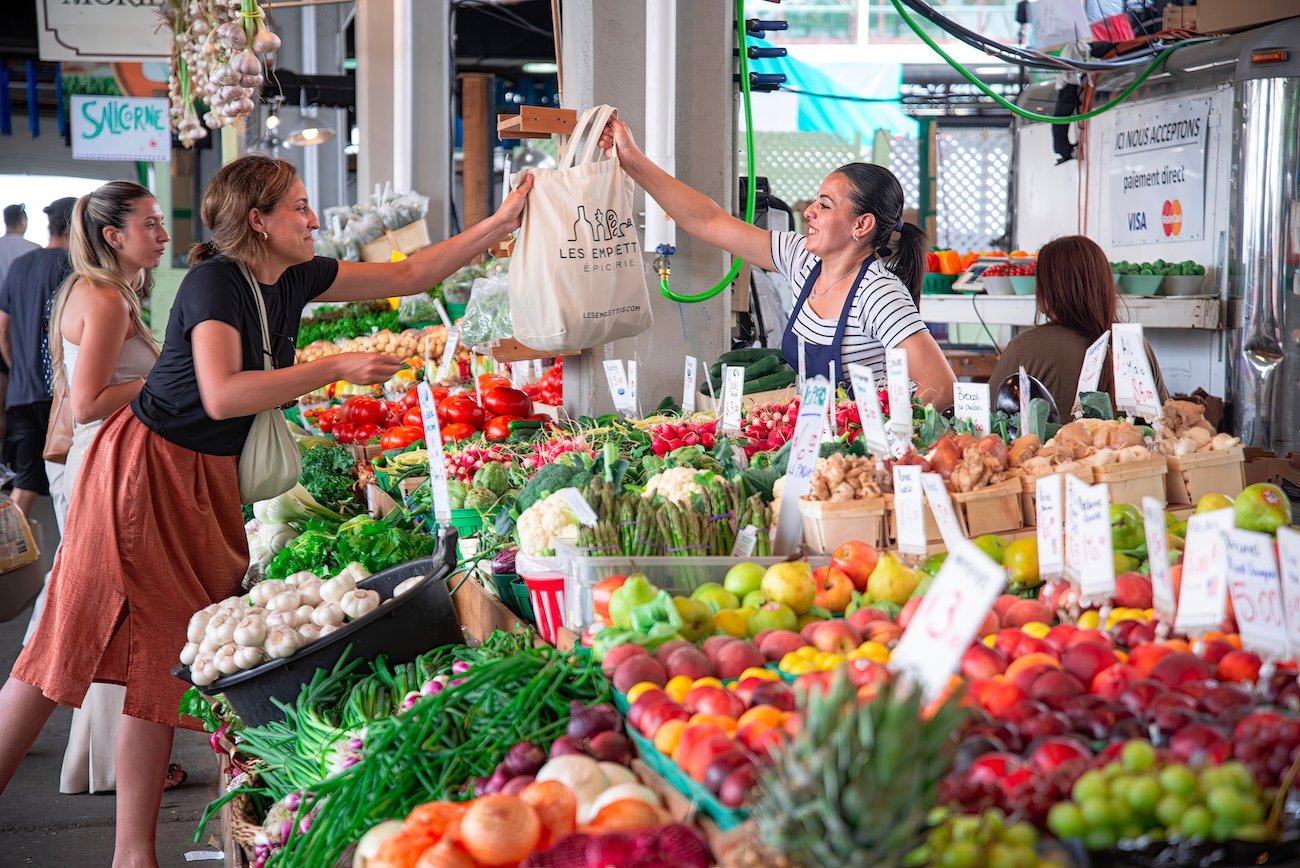 Interior of Queen Mary’s Market with vendors in Edmonton