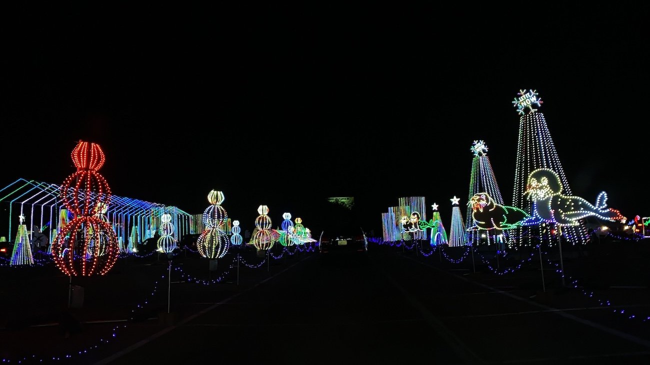 Walk-through Christmas light displays at the Airdrie Festival of Lights 2026