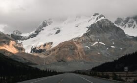 Athabasca to Cold Lake drive along Highway 55 Northern Woods and Water Route in northeast Alberta