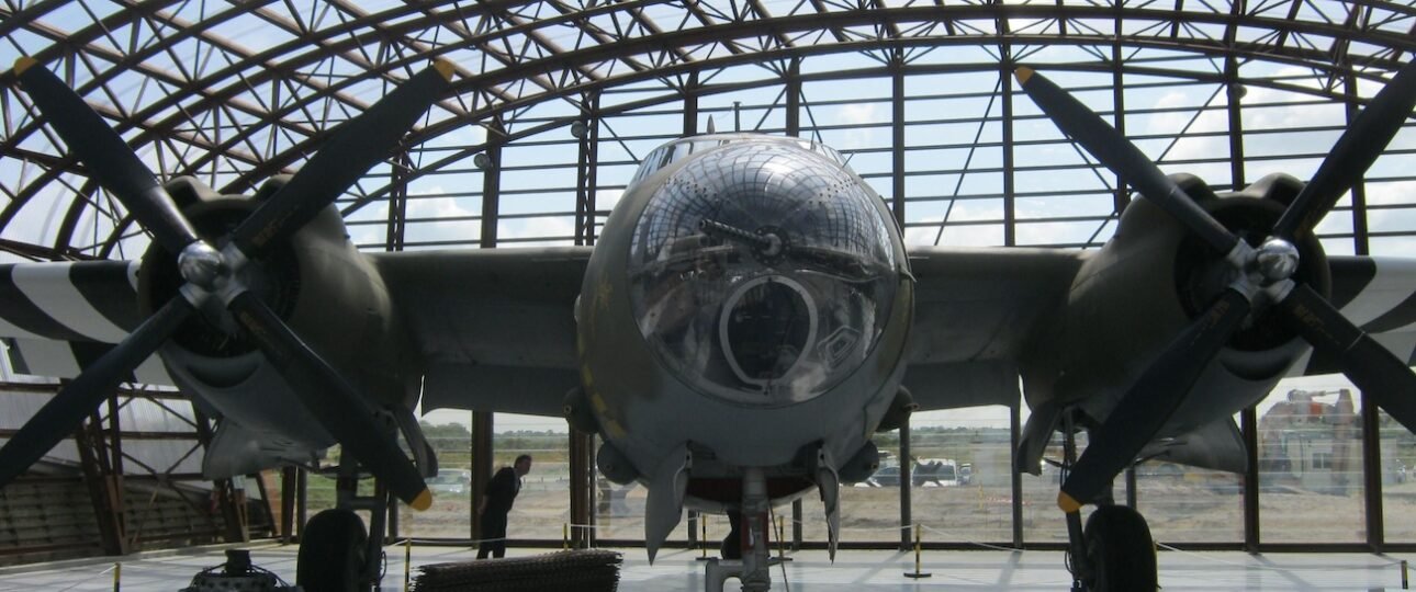 Avro Lancaster bomber on display at the Bomber Command Museum of Canada in Nanton Alberta