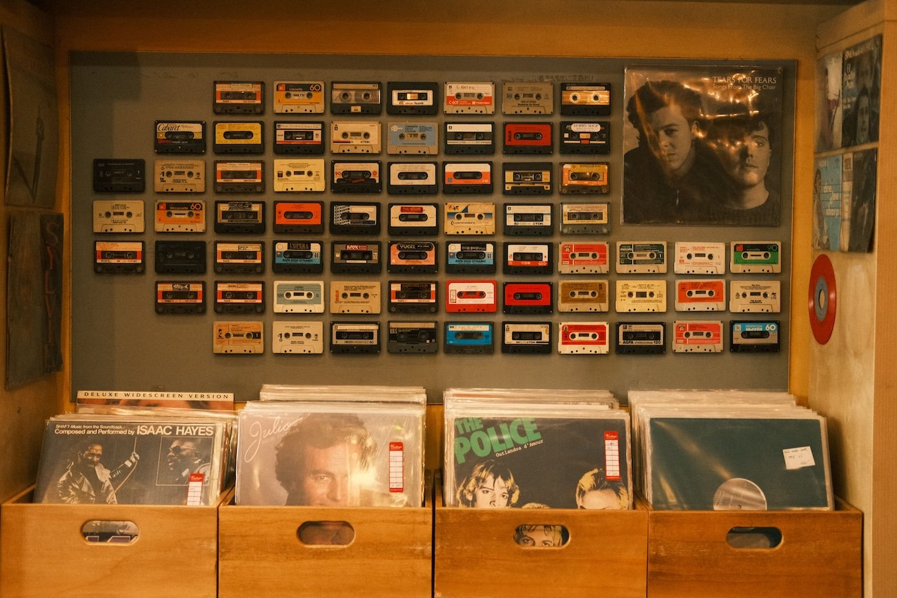 Stairway to Vinyl record section at Old Strathcona Antique Mall