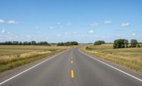 Driving from Stettler to Red Deer on Highway 11 in Alberta