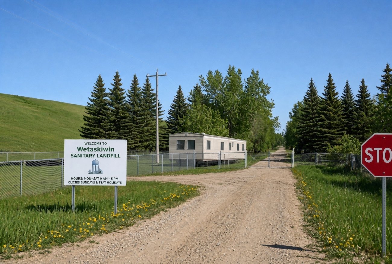 Scale house at the Wetaskiwin Sanitary Landfill on Range Road 243